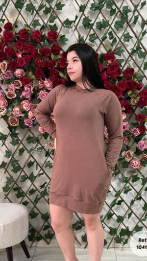 Vestido Streetwear de Inverno com Manga Longa em Motelom - (Ref.: 10419)