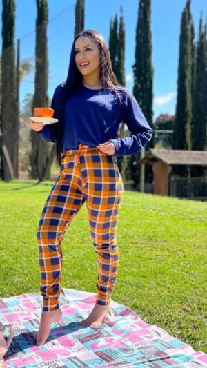 Pijama de Inverno Streetwear em Suede com Punho na Calça - (Ref.: 10422)