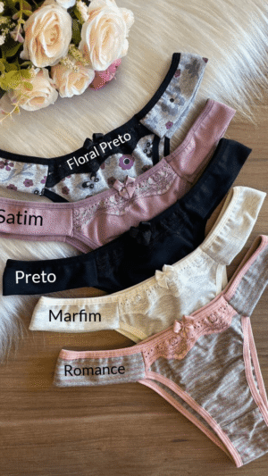Calcinha Cotton com Detalhe em Renda - (Ref.: 19353)