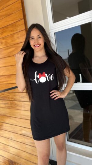 CAMISOLA BASICA ESTILO VESTIDINHO EM VISCOLYCRA COM DETALHE DE SILK