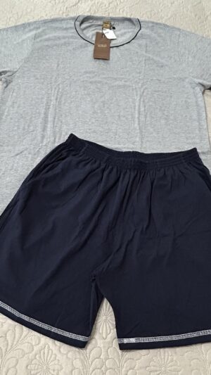 Pijama masculino curto com bolso 100% algodão