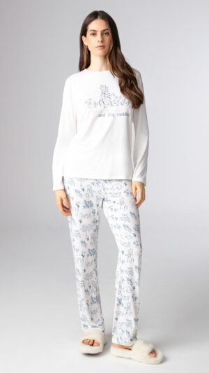 Pijama Feminino Longo Em Malha Peach