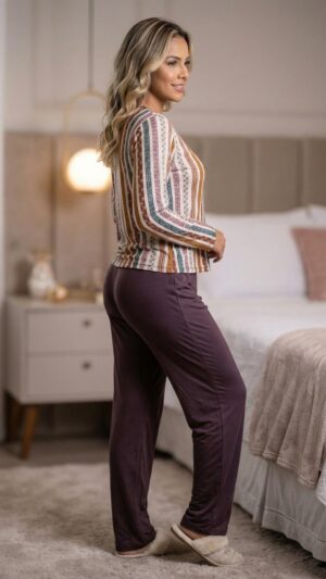 PIJAMA DE INVERNO EM TECIDO SUEDE
